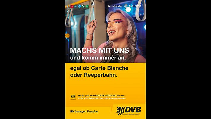 Situationsbilder für die Dresdner Verkehrsbetriebe (DVB) in Zusammenarbeit mit der Werbeagentur Narciss & Taurus und dem Dresdner Fotografen Jürgen Jeibmann